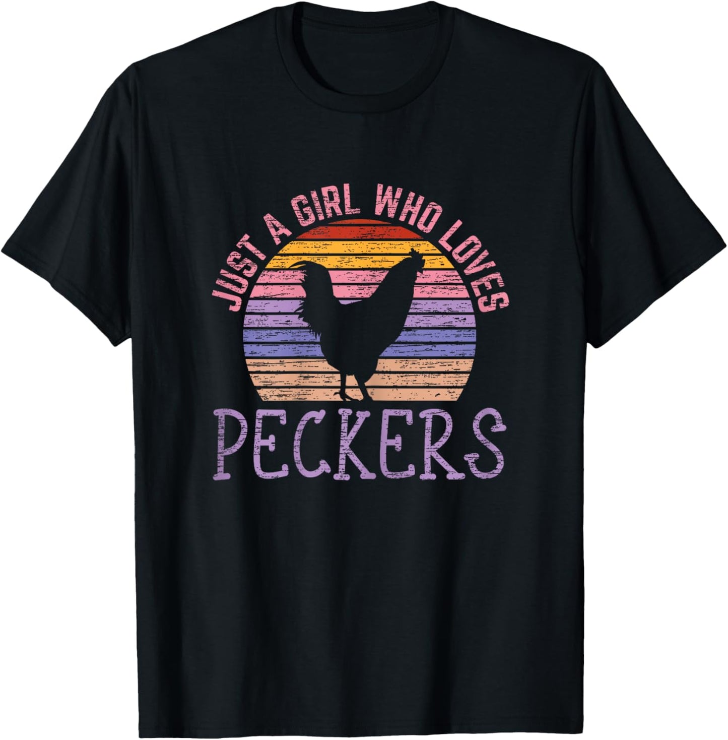 Just A Girl Who Loves Peckers for a Farmer Pecker Inspector T-Shirt - T-Shirt | Black