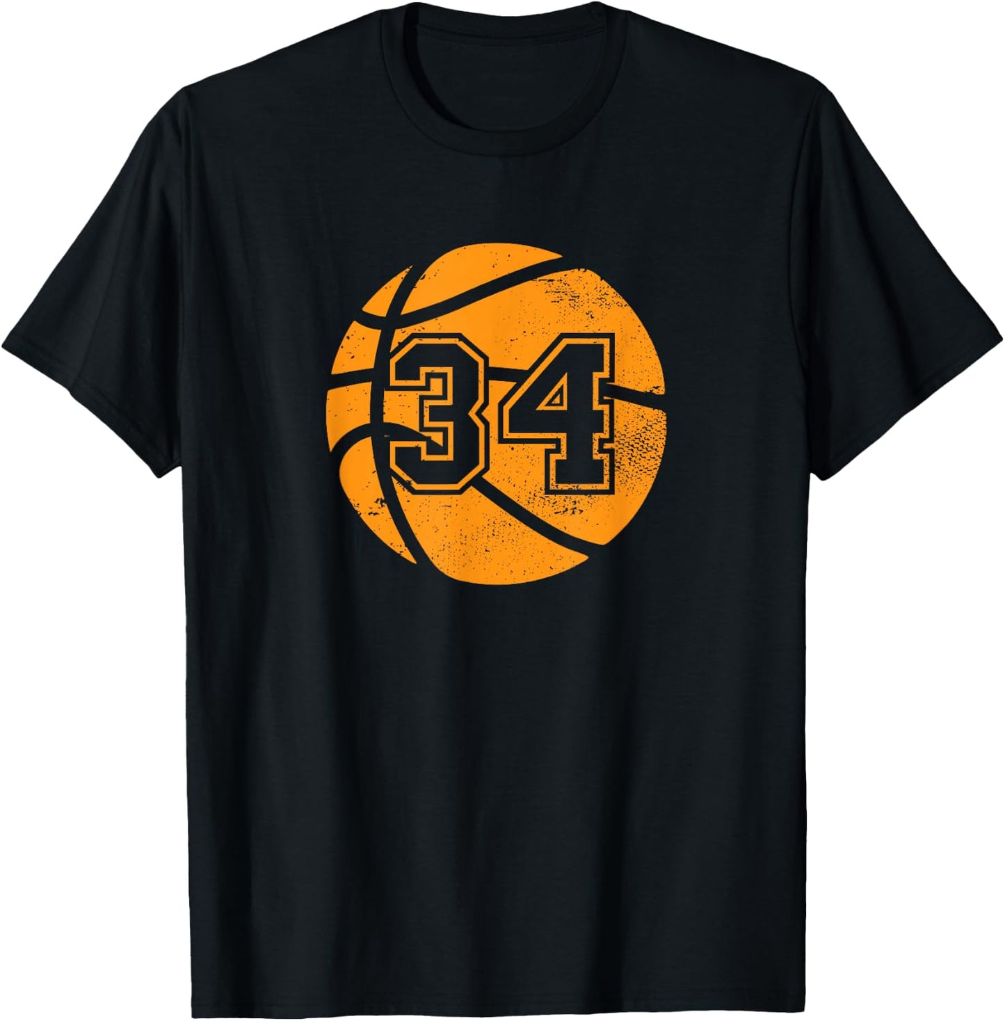 Basketball Player #34 Basketball Mom Dad Jersey Number 34 T-Shirt - T-Shirt | Black