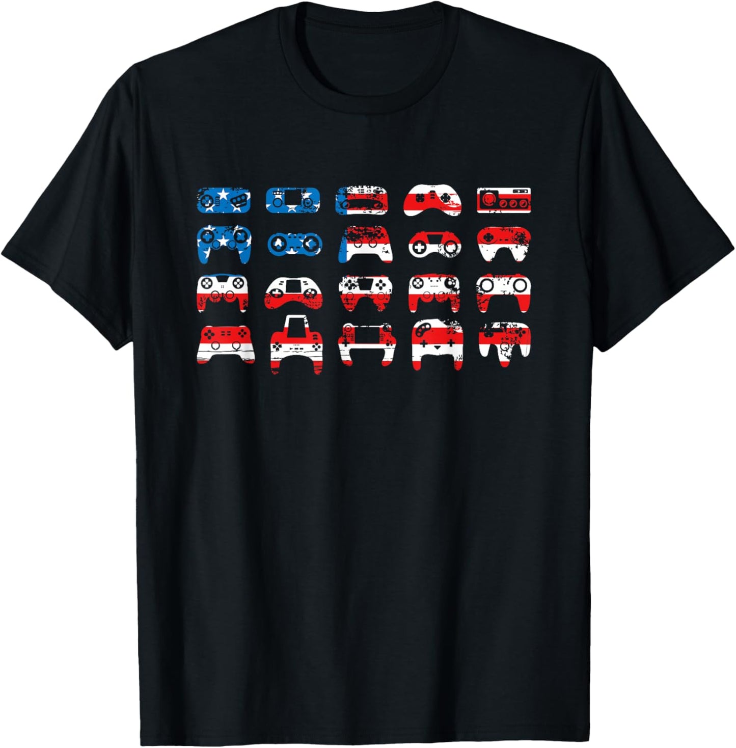 American Flag Gamer July 4th Video Games USA Patriotic Pride T-Shirt - T-Shirt | Black