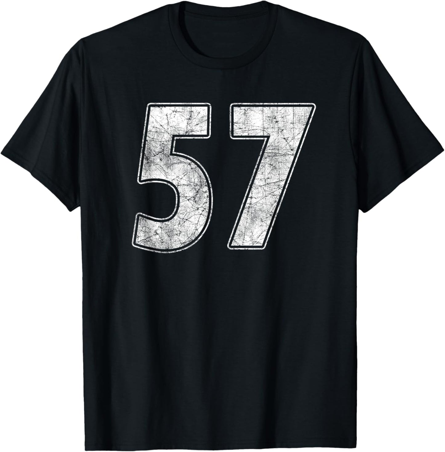 #57 Jersey Number 57 Uniform Biggest Fan Favorite Player T-Shirt - T-Shirt | Black