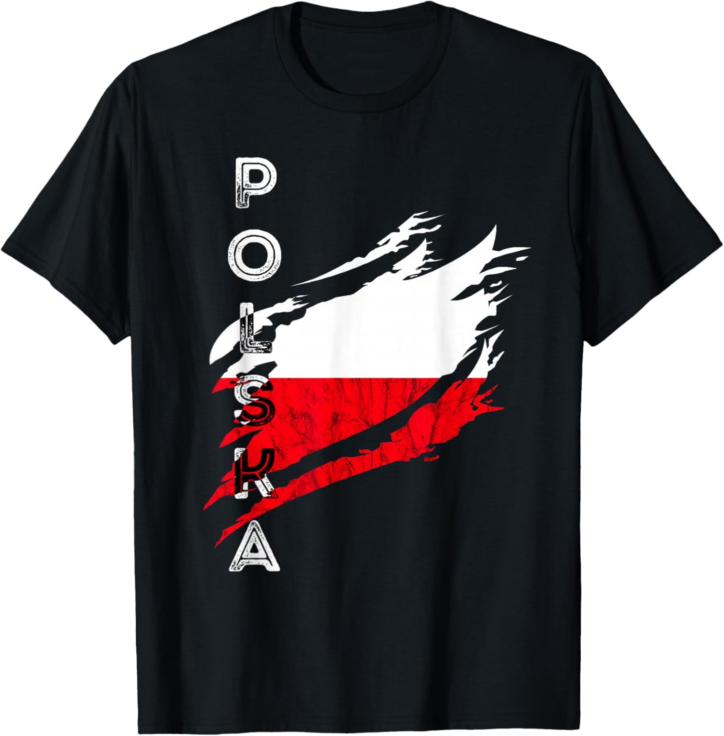 Polska Vintage Flag Poland Flag Polish Pride Polish Roots T-Shirt - T-Shirt | Black