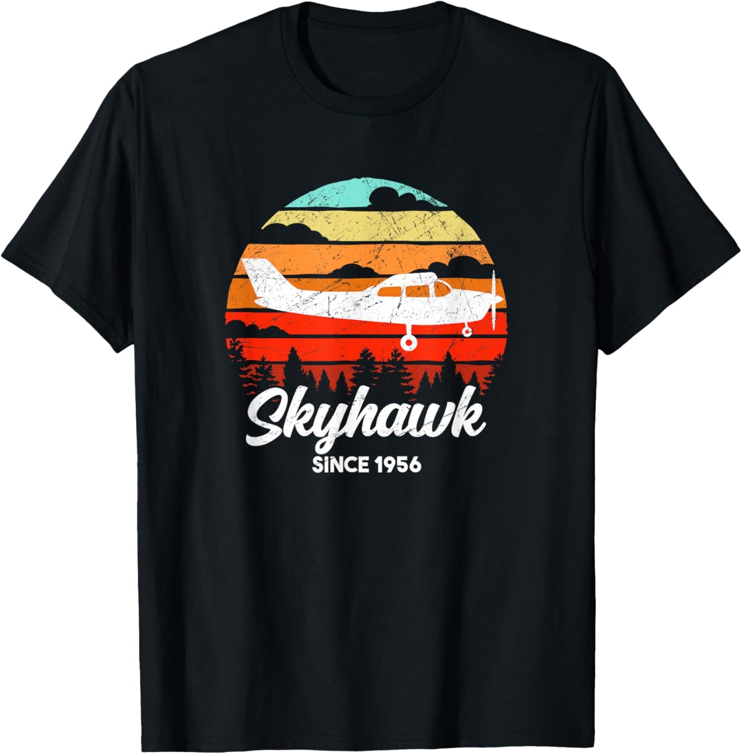 Vintage Pilot C172 Airplane Skyhawk T-Shirt - T-Shirt | Black