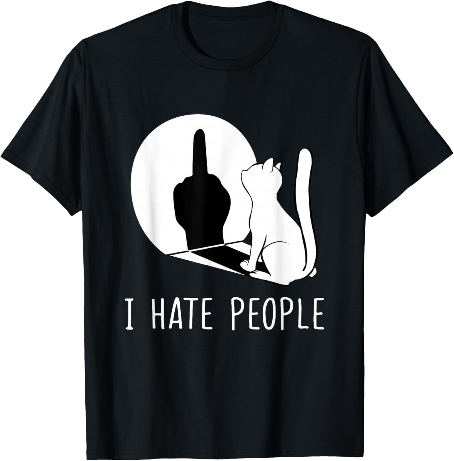 Grumpy Kitten Cats I Don't Like People Cat I Hate People Cat T-Shirt - T-Shirt | Black