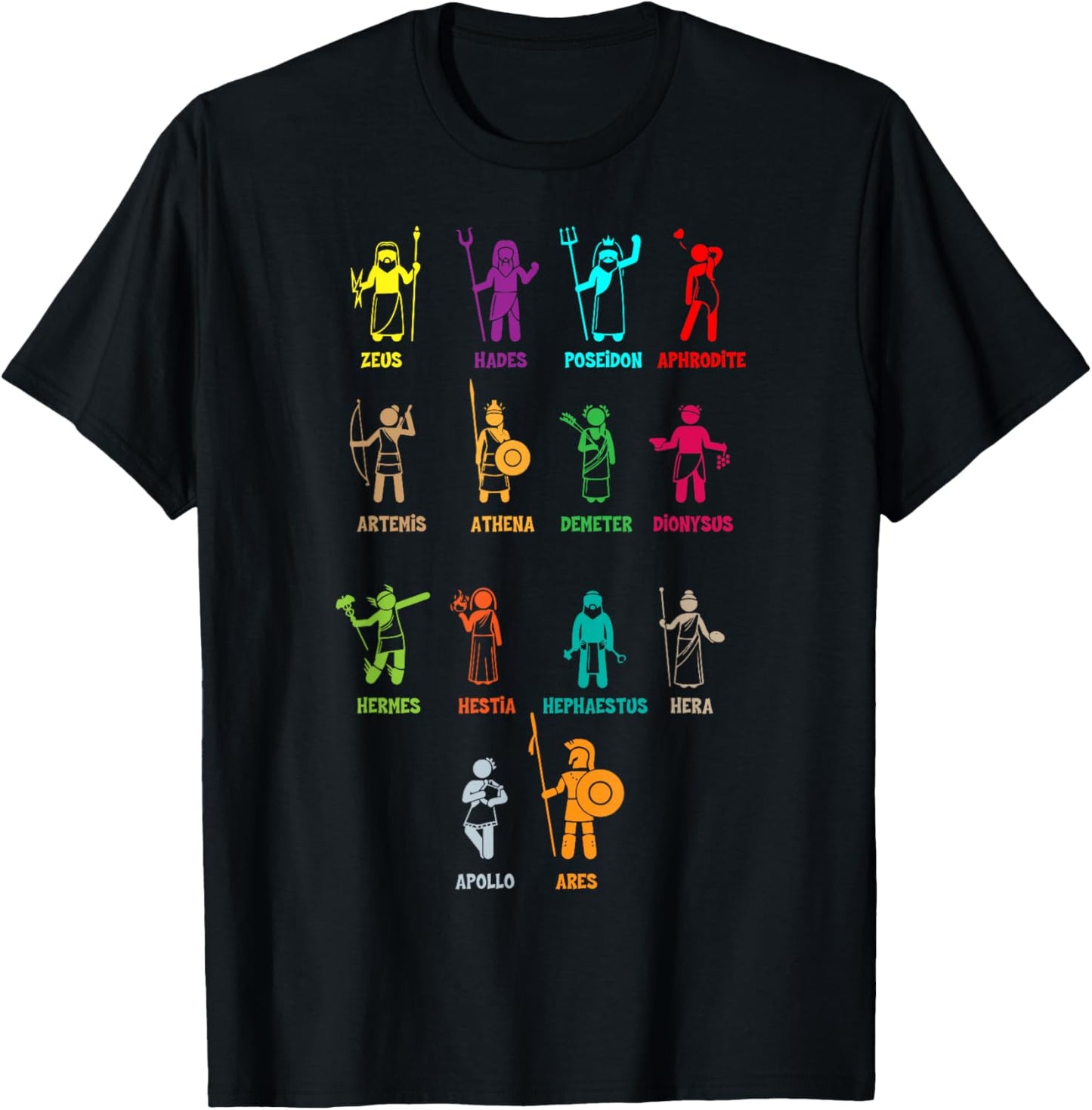 Greek Mythology Gods - Gods of Greece Small T-Shirt - T-Shirt | Black