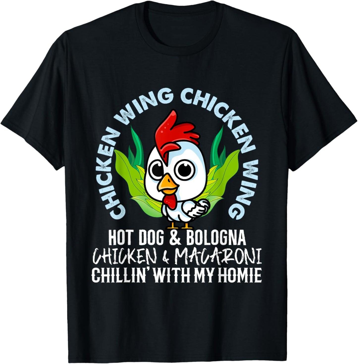 Chicken Wing Chicken Wing Hot Dog Bologna Macaroni Women Kids T-Shirt - T-Shirt | Black