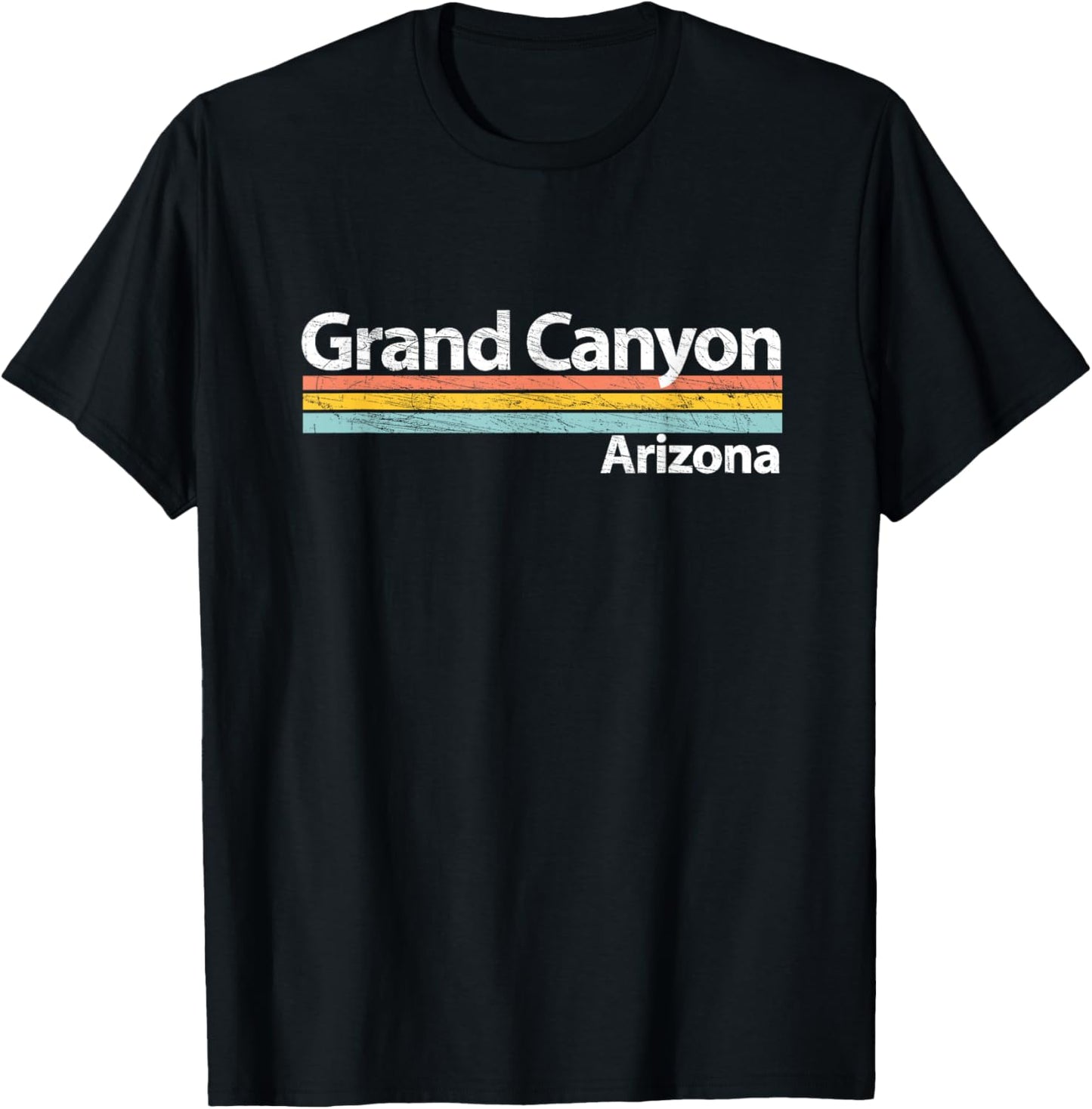 Grand Canyon - Arizona - Worn Design - Retro Stripes Classic T-Shirt - T-Shirt | Black