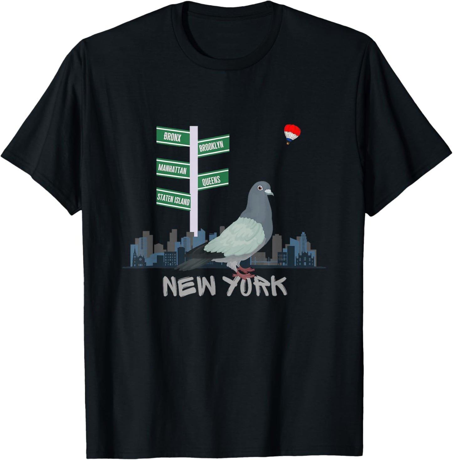 Pigeons of New York City T-Shirt - T-Shirt | Black