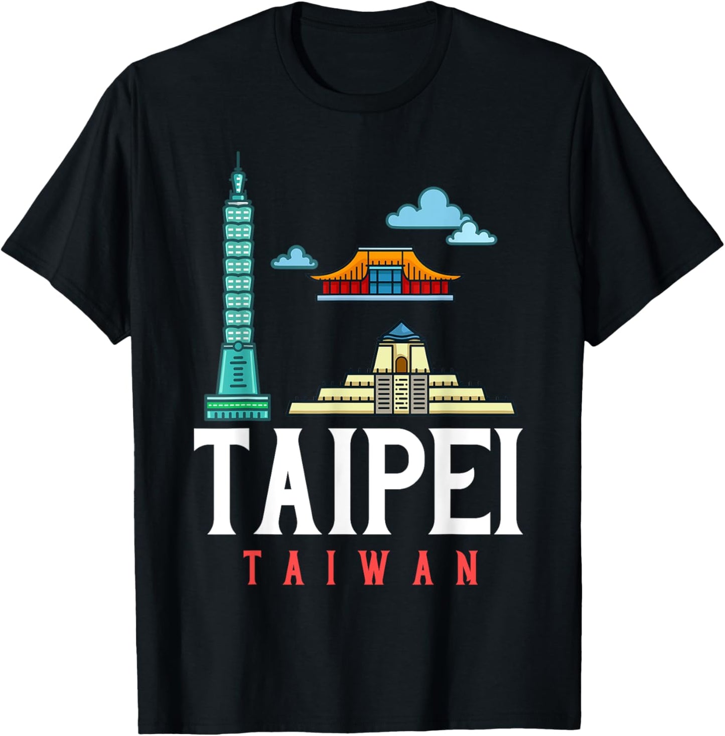Taipei Taiwan City Skyline Map Travel T-Shirt - T-Shirt | Black