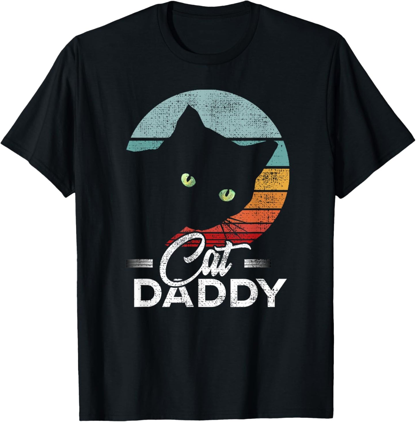 Best Cat Dad Daddy Ever Cat Lover Men T-Shirt - T-Shirt | Black