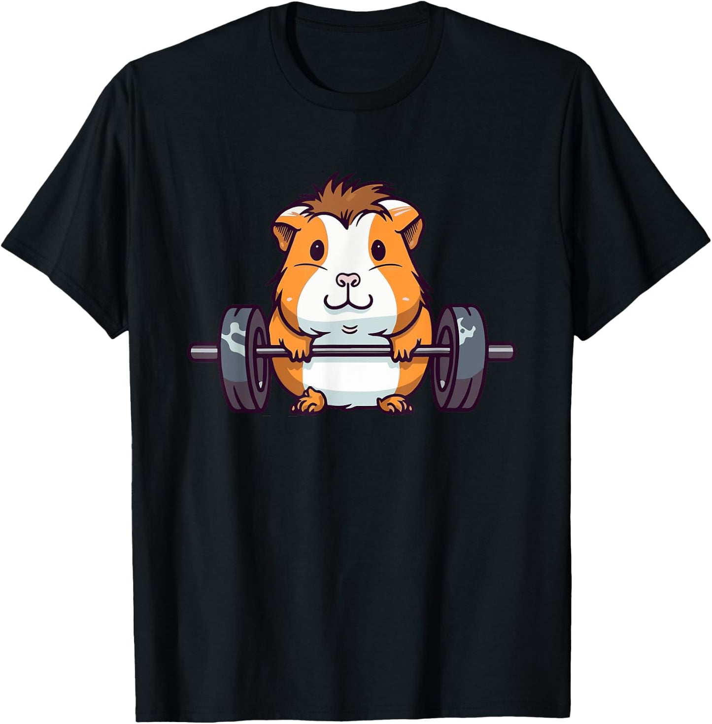 Guinea Pig Lifting Weight Gym Rodents T-Shirt - T-Shirt | Black