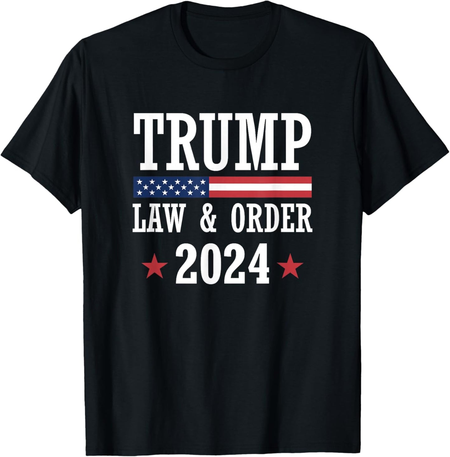 Law & Order Cops For Trump 2024 Police Thin Blue Line T-Shirt - T-Shirt | Black