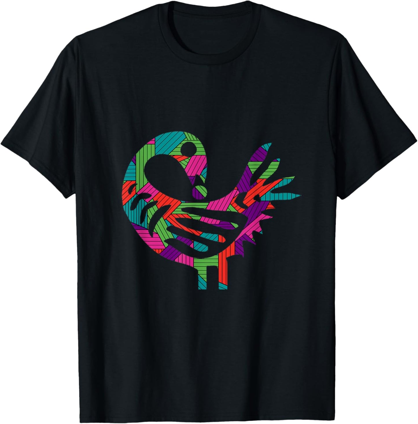 Sankofa Bird Afrocentric Adinkra Symbol Unique Pattern T-Shirt - T-Shirt | Black