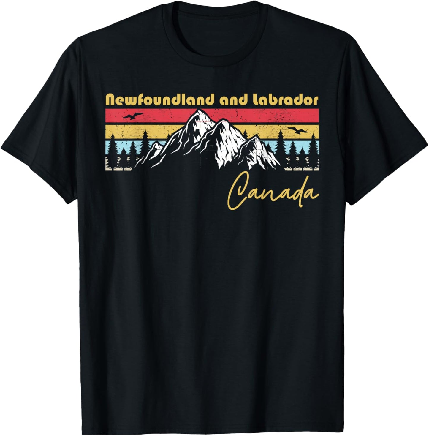 Canada Home Grown State Pride Designs Newfoundland and Labrador Canada Roots Hometown Province Retro T-Shirt - T-Shirt | Black