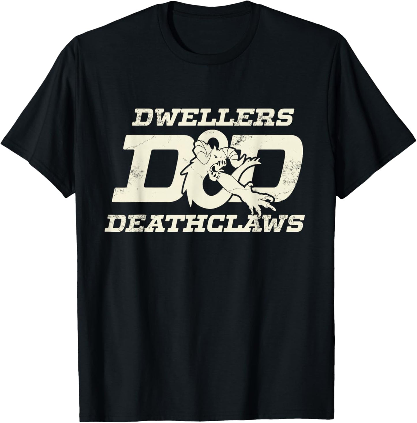 Retro Dwellers and Deathclaws T-Shirt - T-Shirt | Black