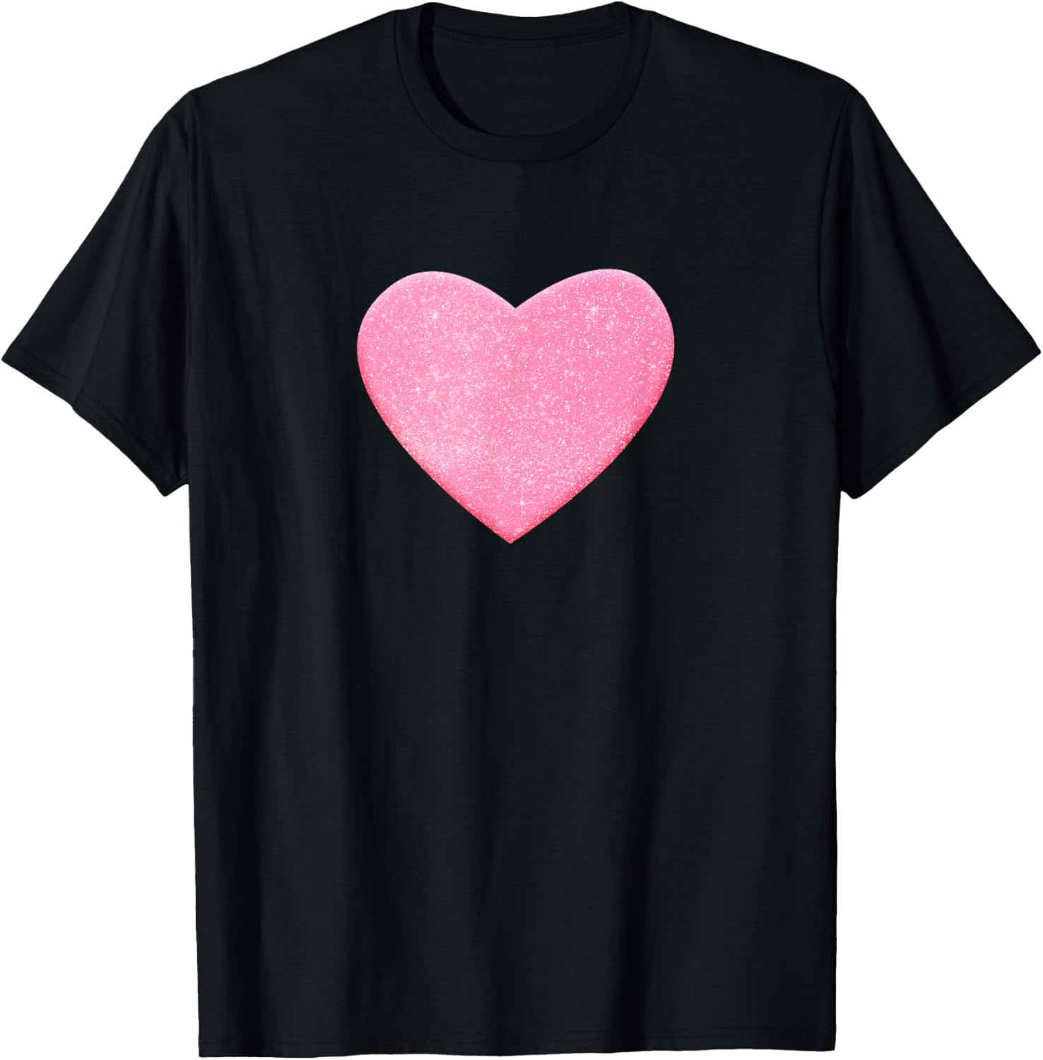Valentines Pink Heart T-Shirt - T-Shirt | Black