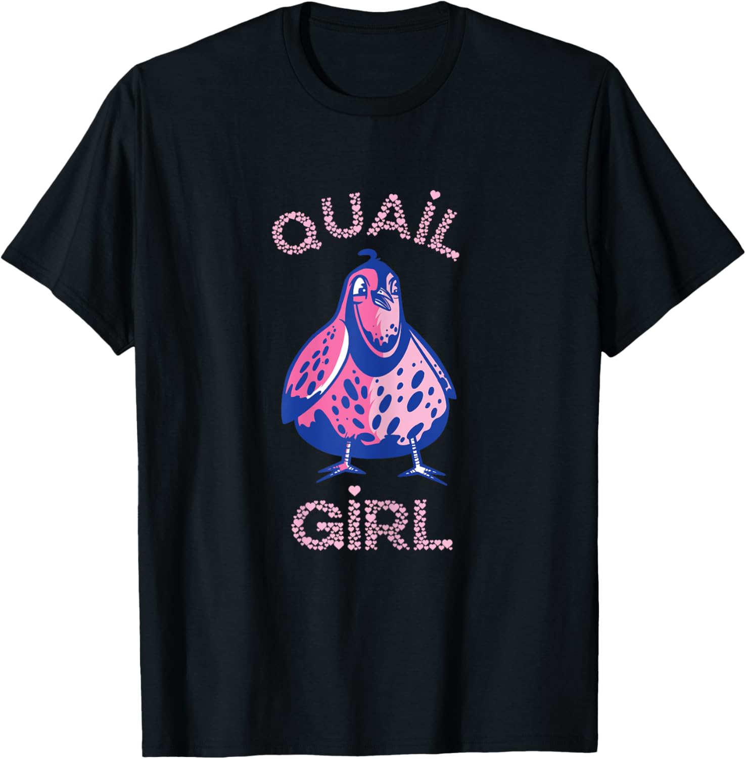 Quail Girl Bird Quail Lover Birdology Coturnix Quail T-Shirt - T-Shirt | Black