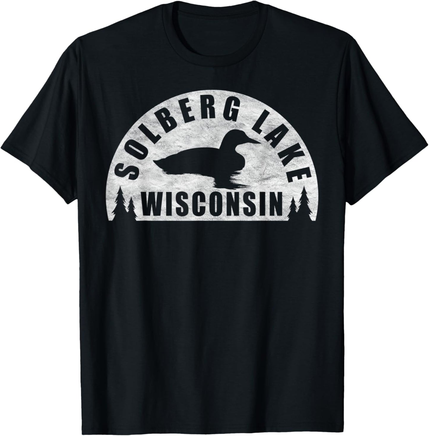 Solberg Lake Northern Wisconsin Loon T-Shirt - T-Shirt | Black