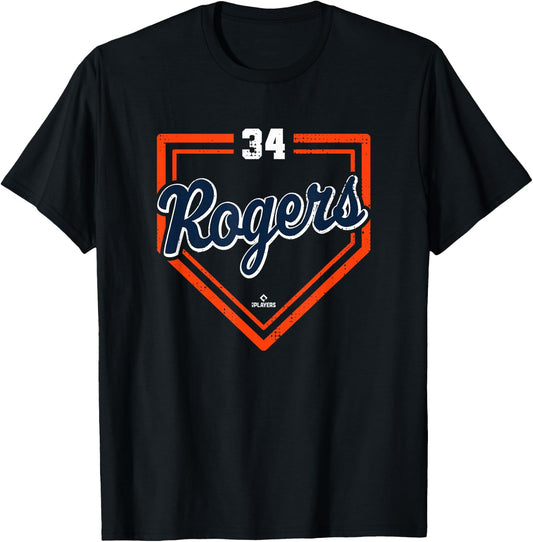 Home Plate Gameday Jake Rogers Detroit MLBPA T-Shirt - T-Shirt | Black