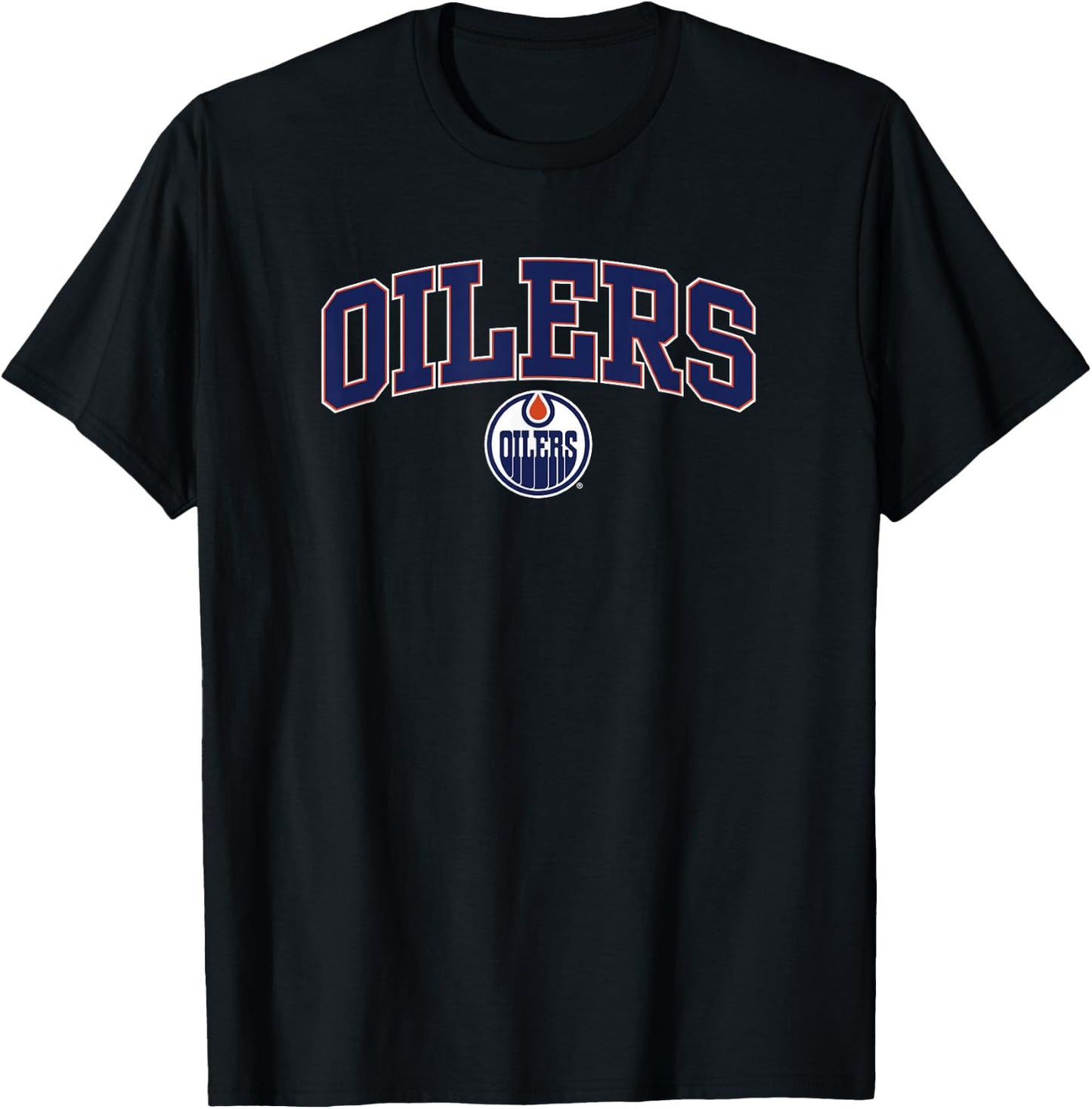 Edmonton Oilers Arch Over Dark Heather Officially Licensed T-Shirt - T-Shirt | Black