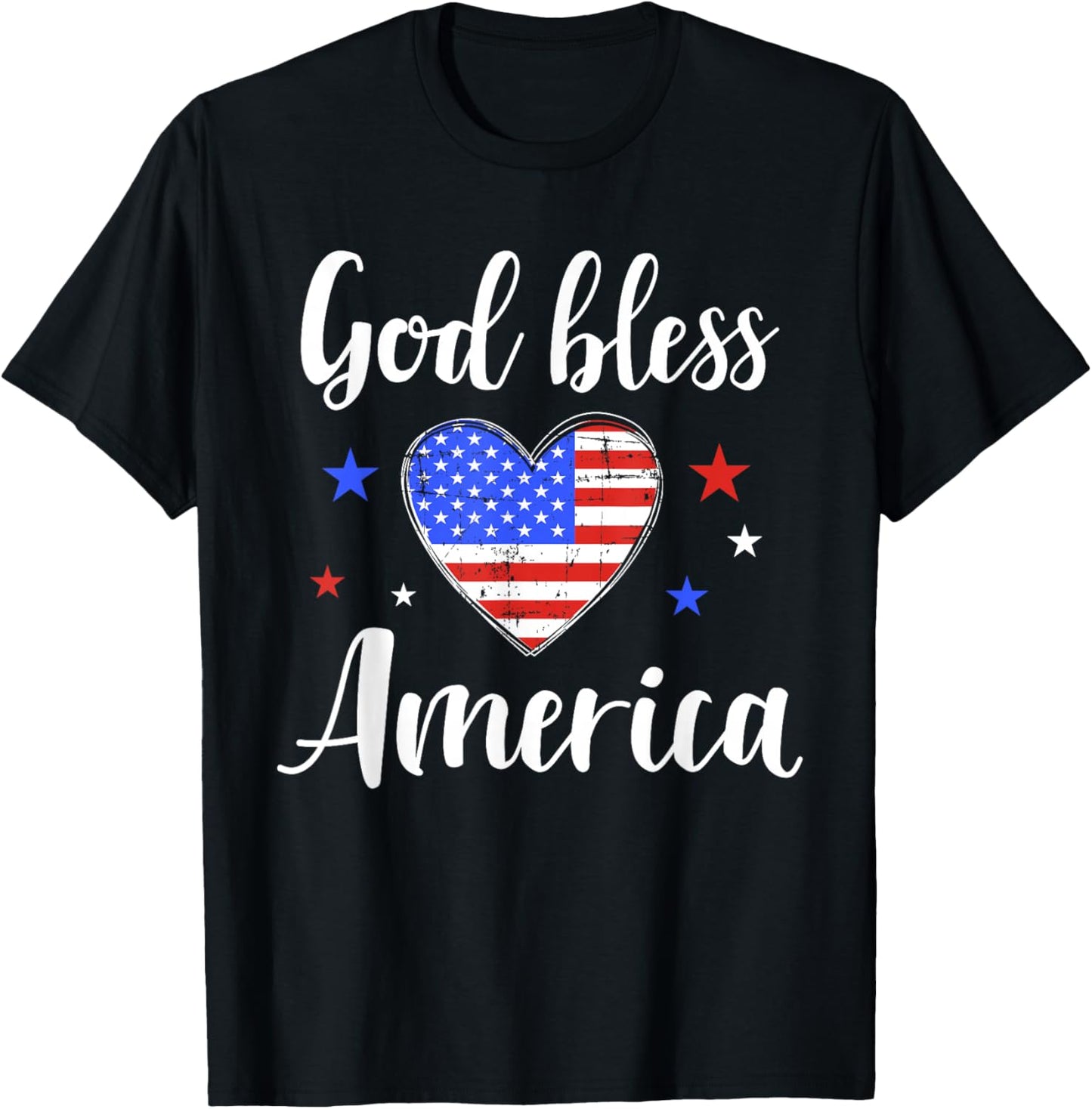 God bless america for patriotic Independence day 4th of July T-Shirt - T-Shirt | Black