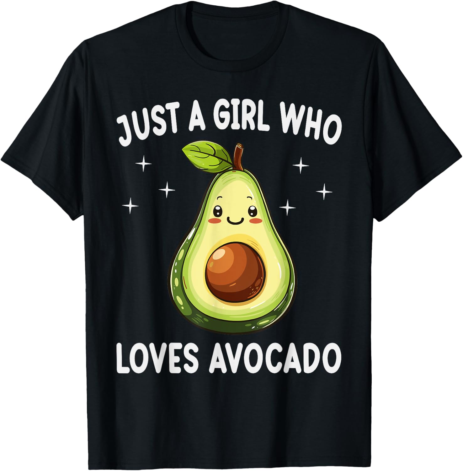 Just A Girl Who Loves Avocado Funny Avocado Lover Gift T-Shirt - T-Shirt | Black