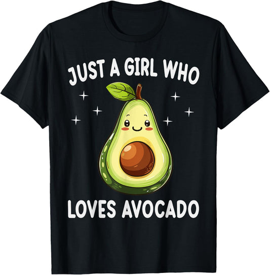Just A Girl Who Loves Avocado Funny Avocado Lover Gift T-Shirt - T-Shirt | Black