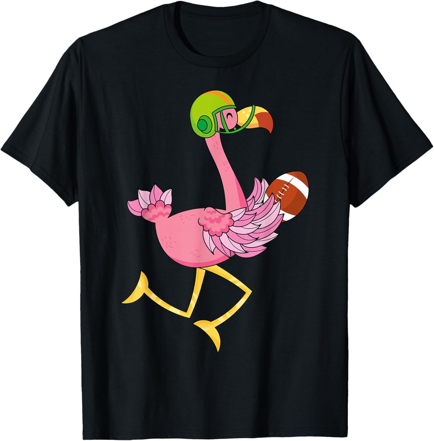 Flamingo Football Flamingo Playing Football T-Shirt - T-Shirt | Black