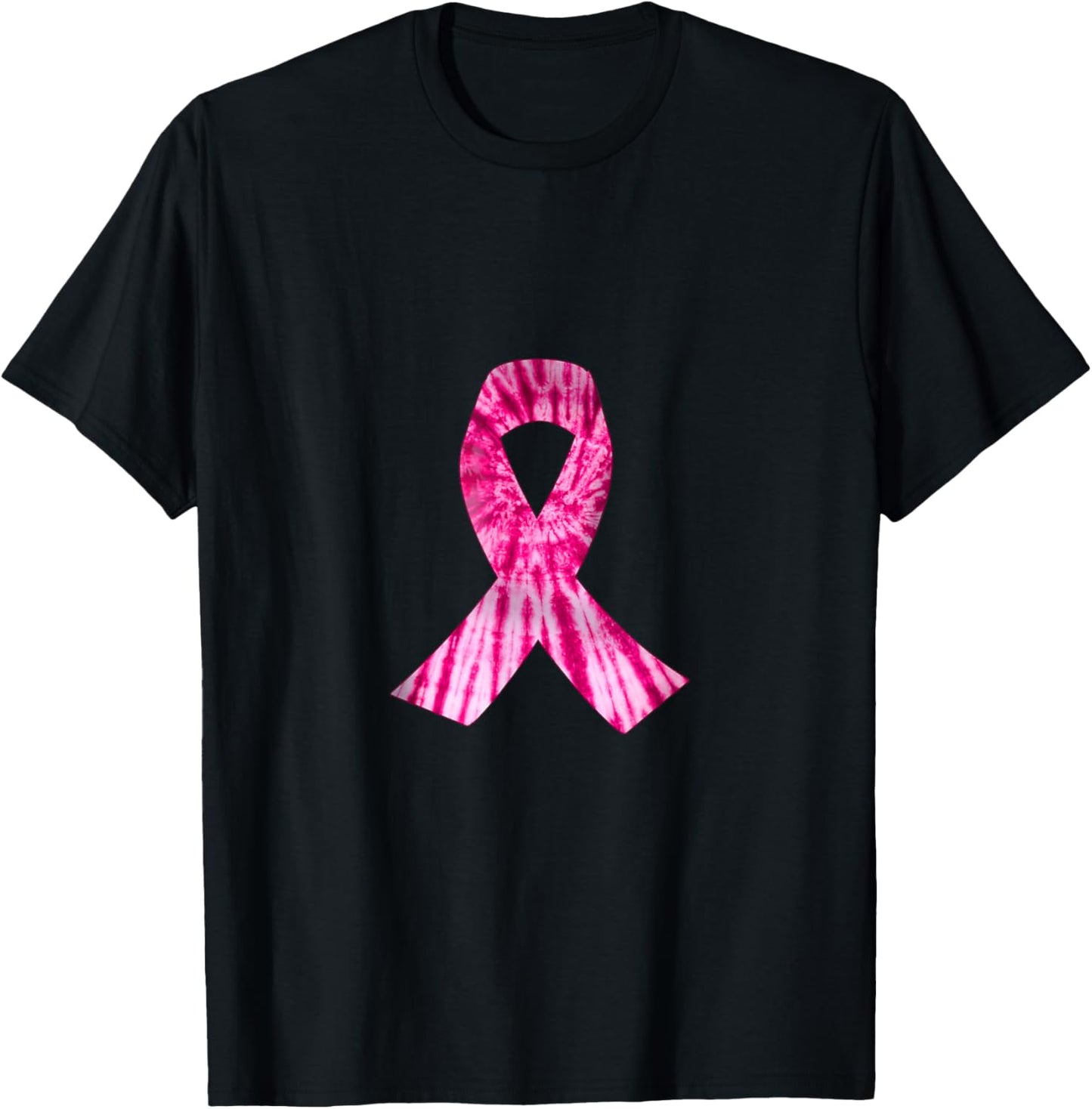 Pink Ribbon Tie Dye Breast Cancer Awareness Women T-Shirt - T-Shirt | Black