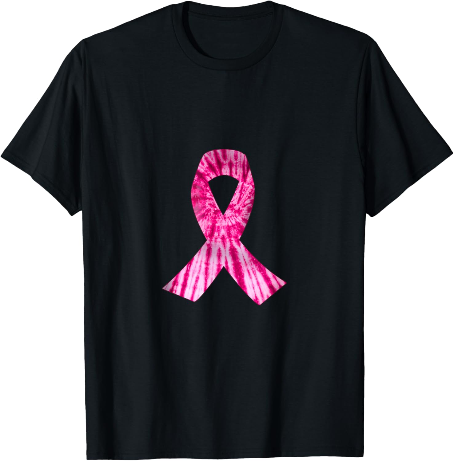 Pink Ribbon Tie Dye Breast Cancer Awareness Women T-Shirt - T-Shirt | Black