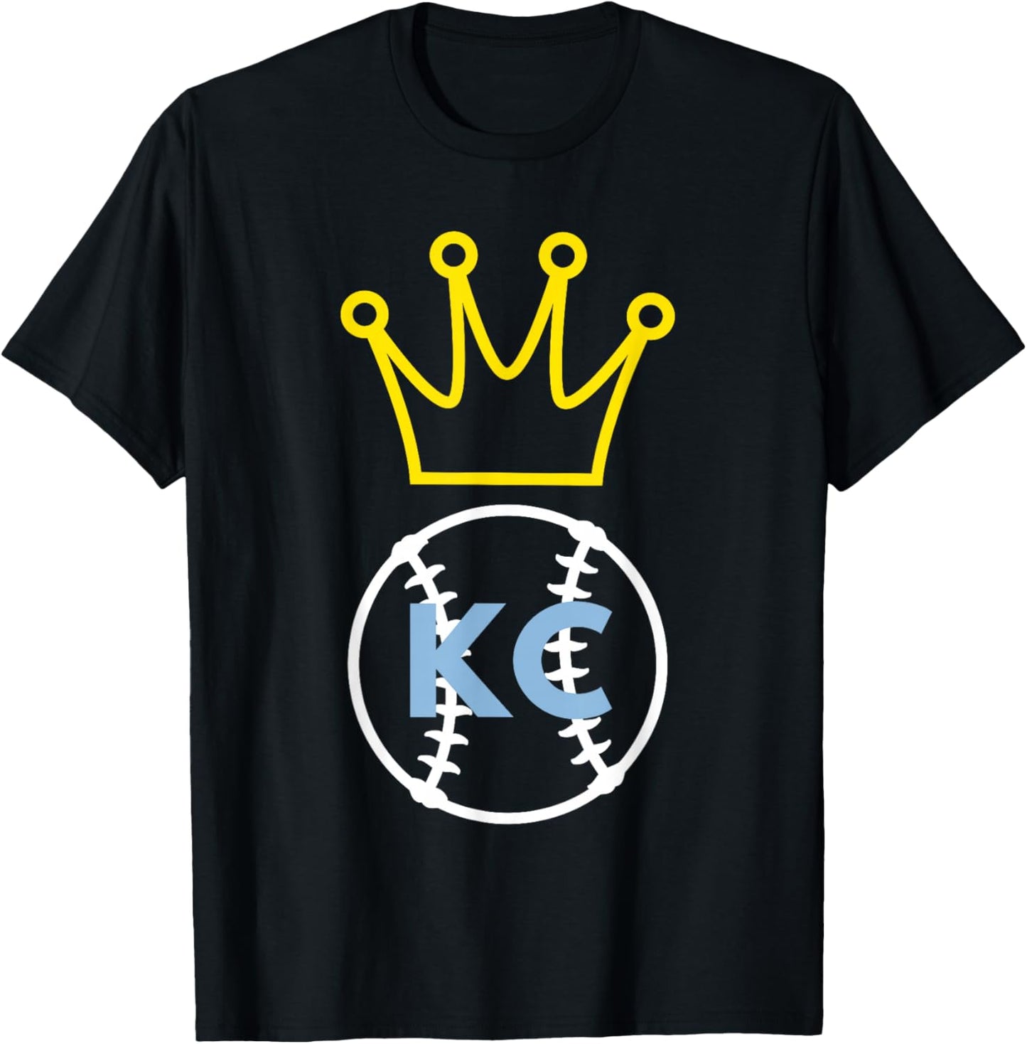 KC by UberGuber Kansas City Classic , -Adults, Blue, Short Sleeve, Small T-Shirt - T-Shirt | Black
