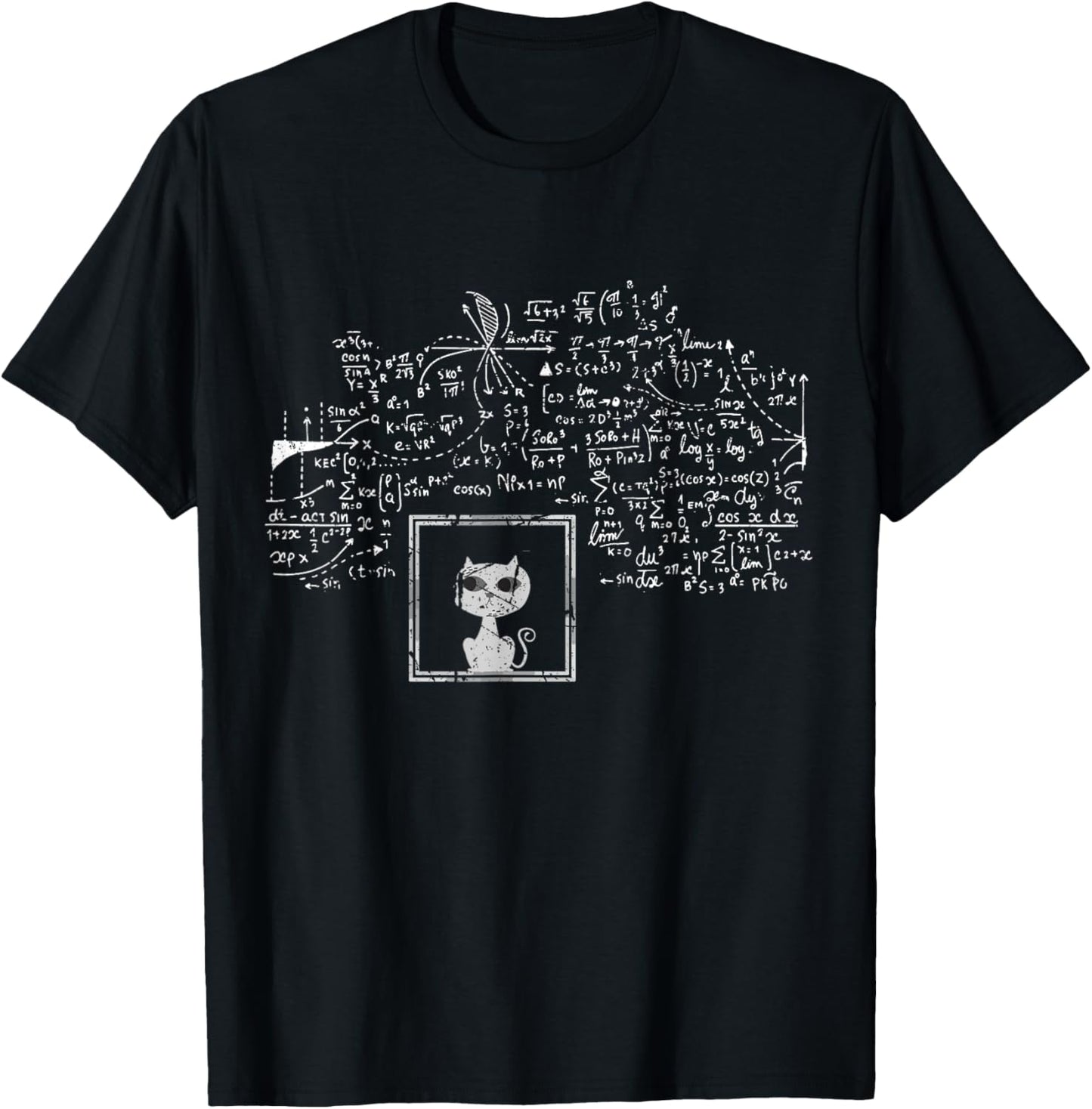 Cat Physicist Schrodingers String Theory Scientist T-Shirt - T-Shirt | Black