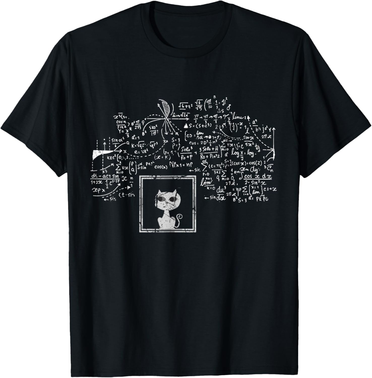Cat Physicist Schrodingers String Theory Scientist T-Shirt - T-Shirt | Black