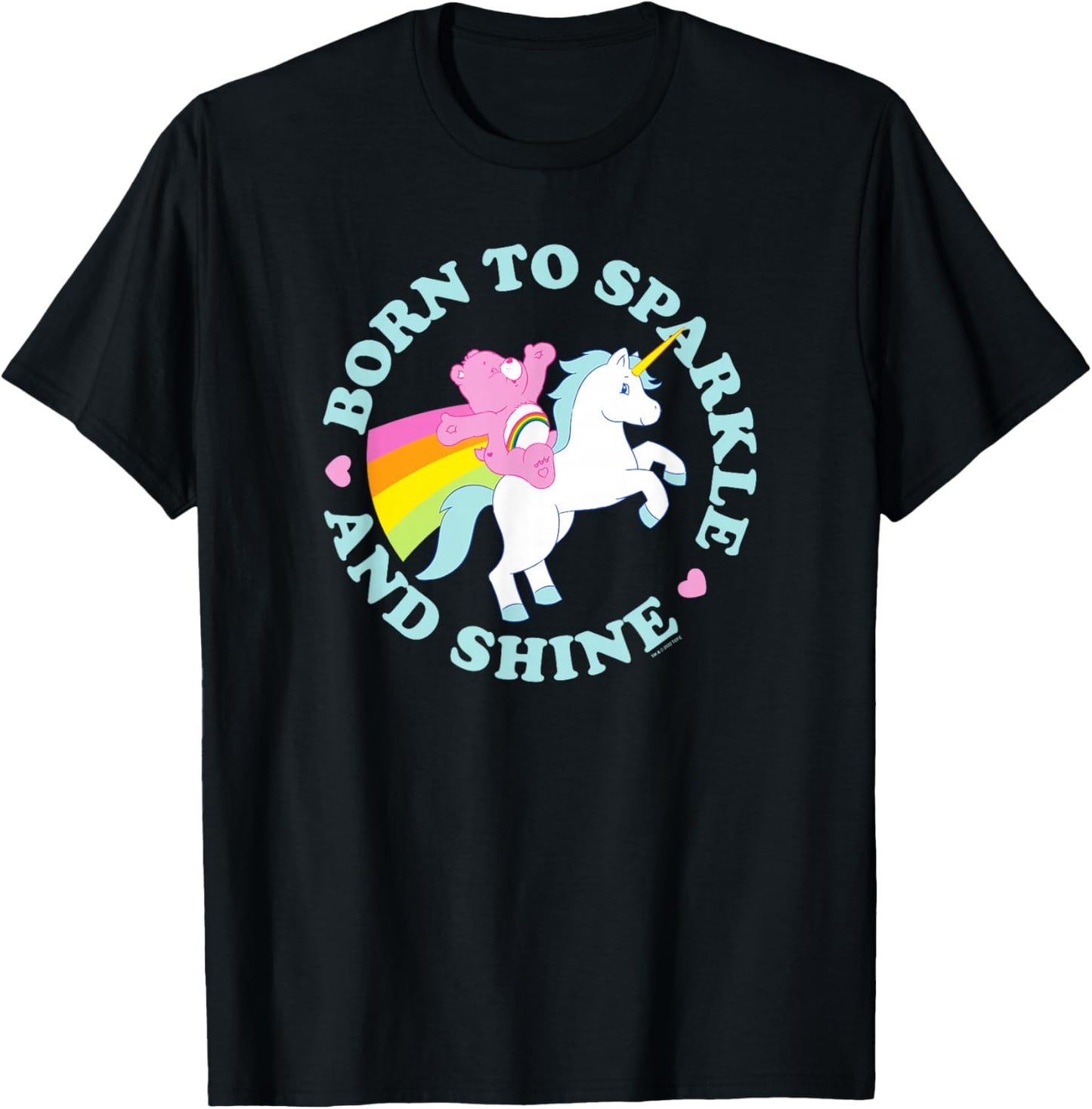 Care Bears Cheer Bear Unicorn Born to Sparkle and Shine T-Shirt - T-Shirt | Black