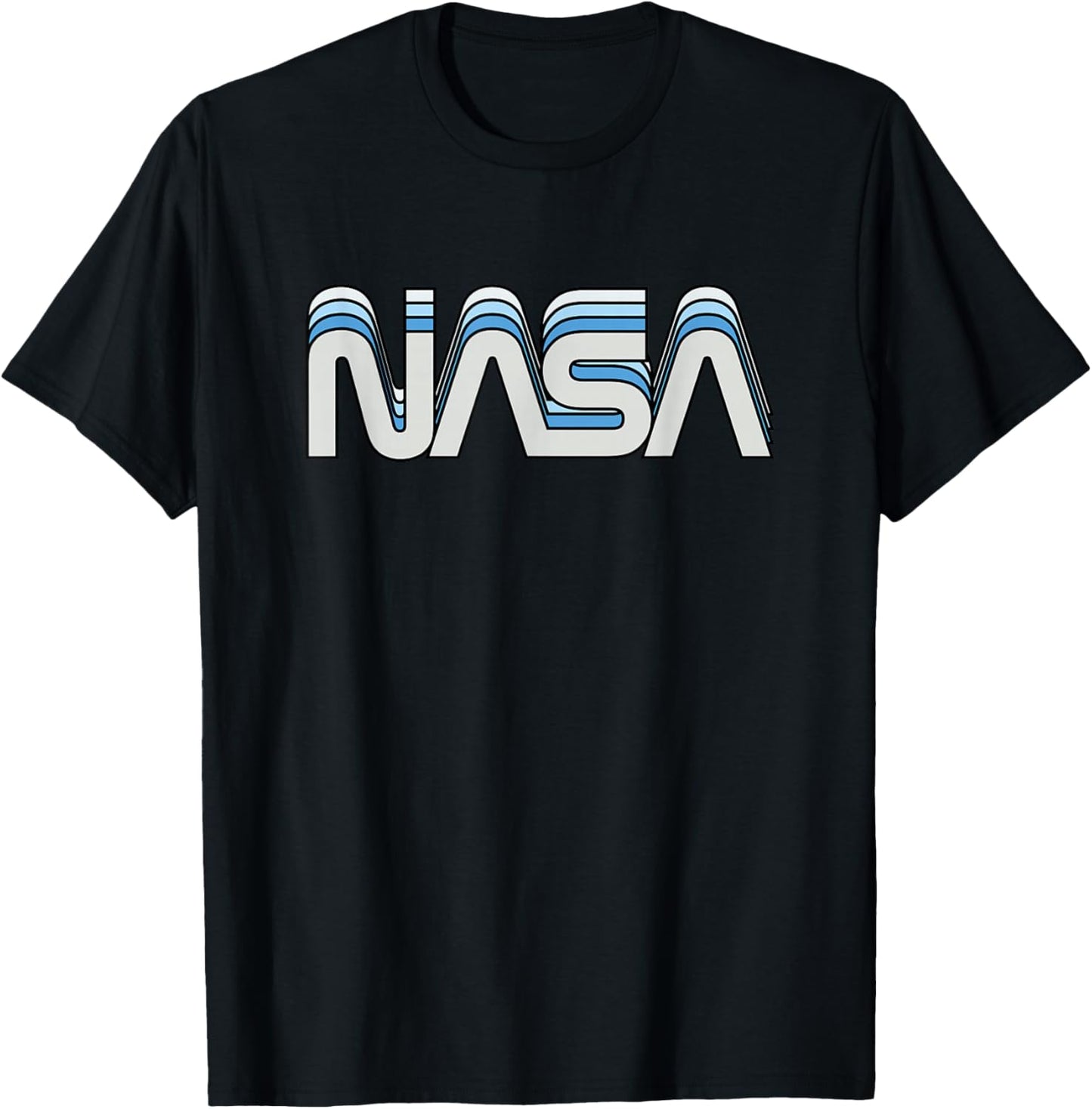 80s 90s Vintage Retro NASA Worm Logo Vintage NASA Gift T-Shirt - T-Shirt | Black