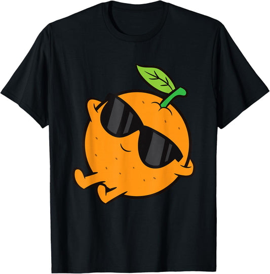 Cute Orange Fruit Relaxing Lazy Orange T-Shirt - T-Shirt | Black