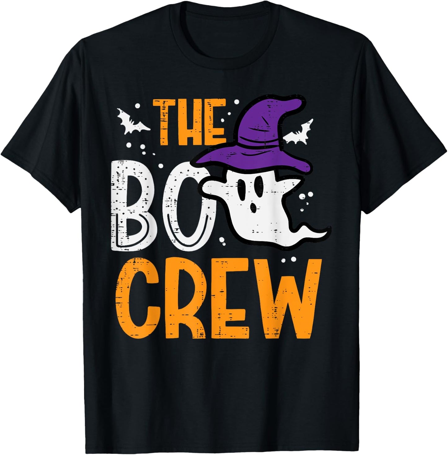 Halloween Ghost The Boo Crew Costume Matching Women Kids Men T-Shirt - T-Shirt | Black