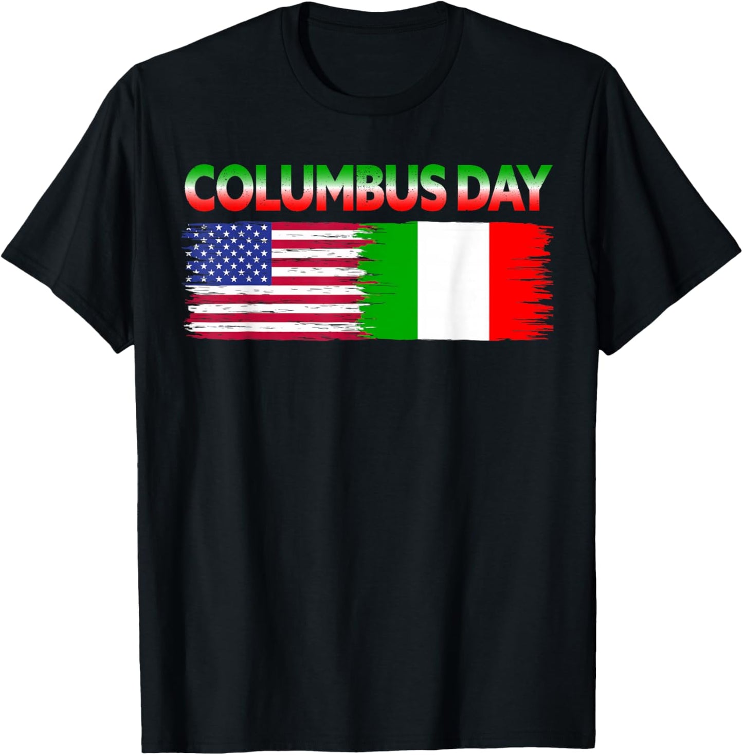 Christopher Columbus Day USA Flag Italian American Heritage T-Shirt - T-Shirt | Black