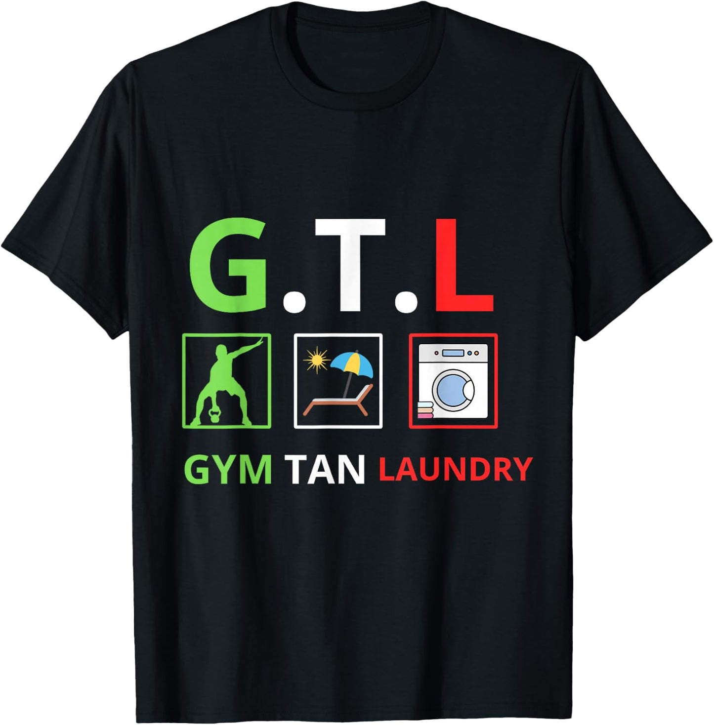 Gym Tan Laundry GTL New Jersey Garden NJ Shore Italian Flag T-Shirt - T-Shirt | Black