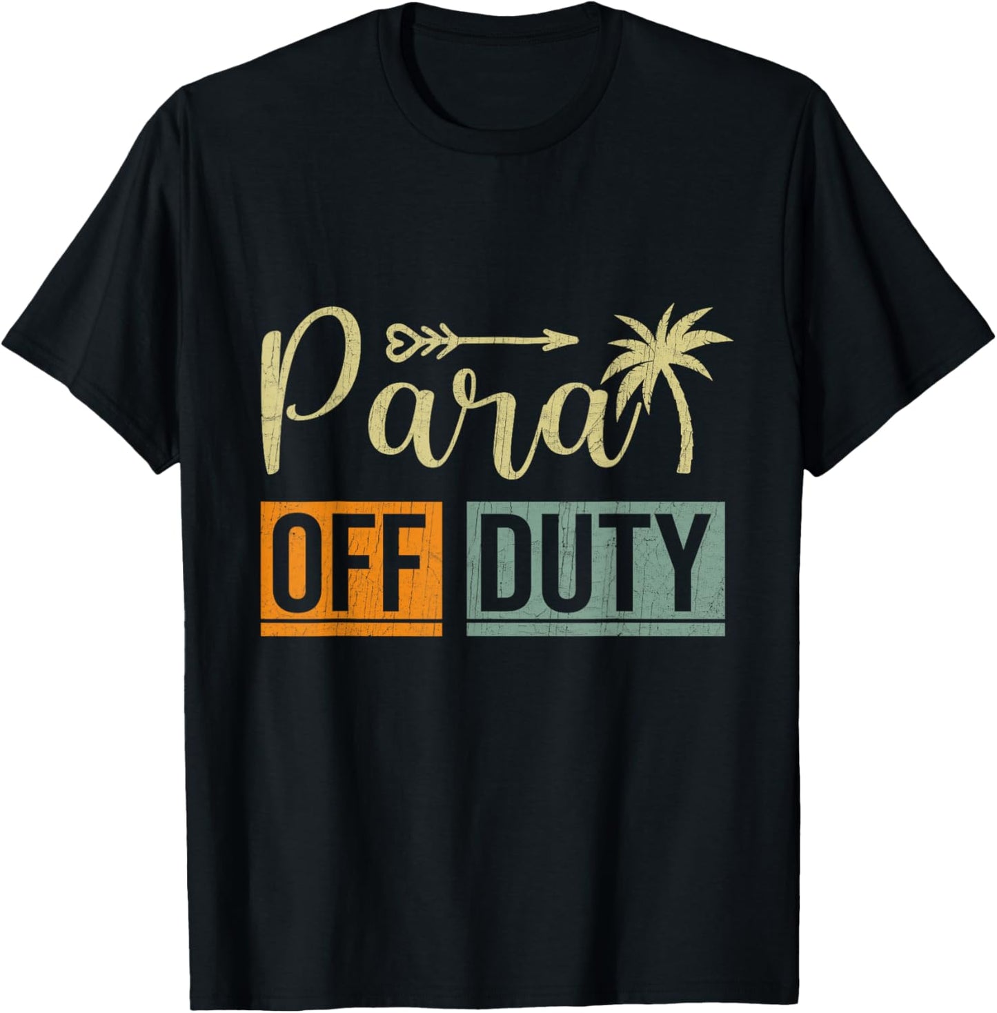 Retro Style Summer End of School Year Para Off Duty Men Women T-Shirt - T-Shirt | Black