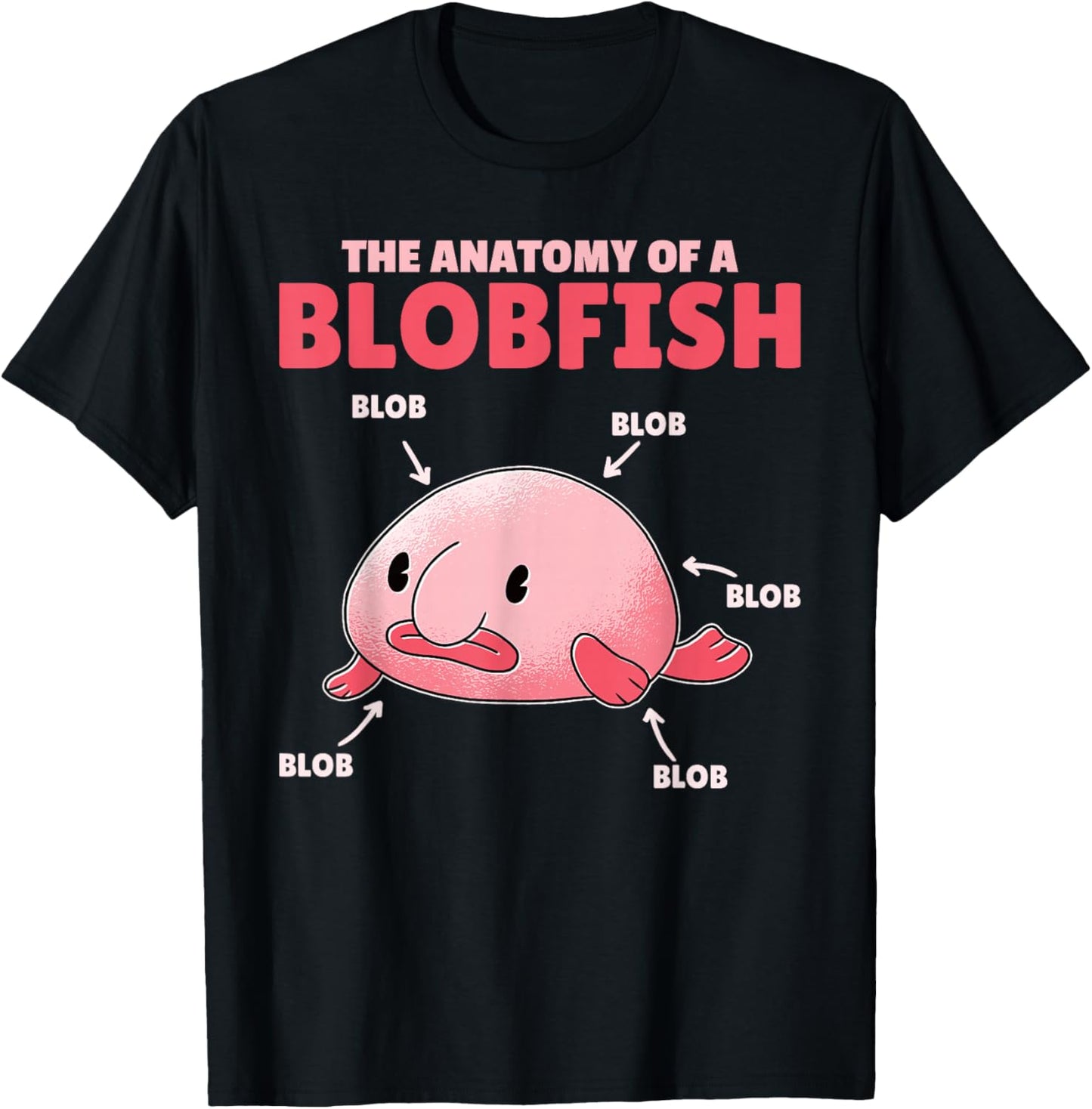Funny Blobfish Statement Anatomy Of Blobfish T-Shirt - T-Shirt | Black