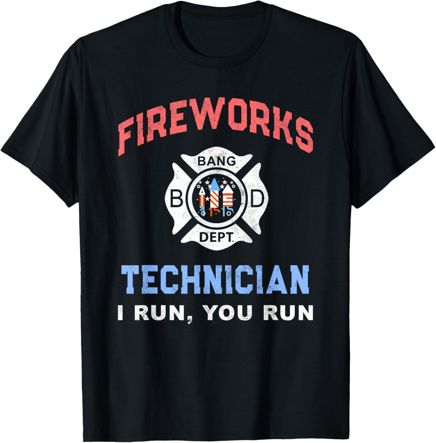 Funny FIREWORKS TECHNICIAN America Firefighter Pyro Expert T-Shirt - T-Shirt | Black