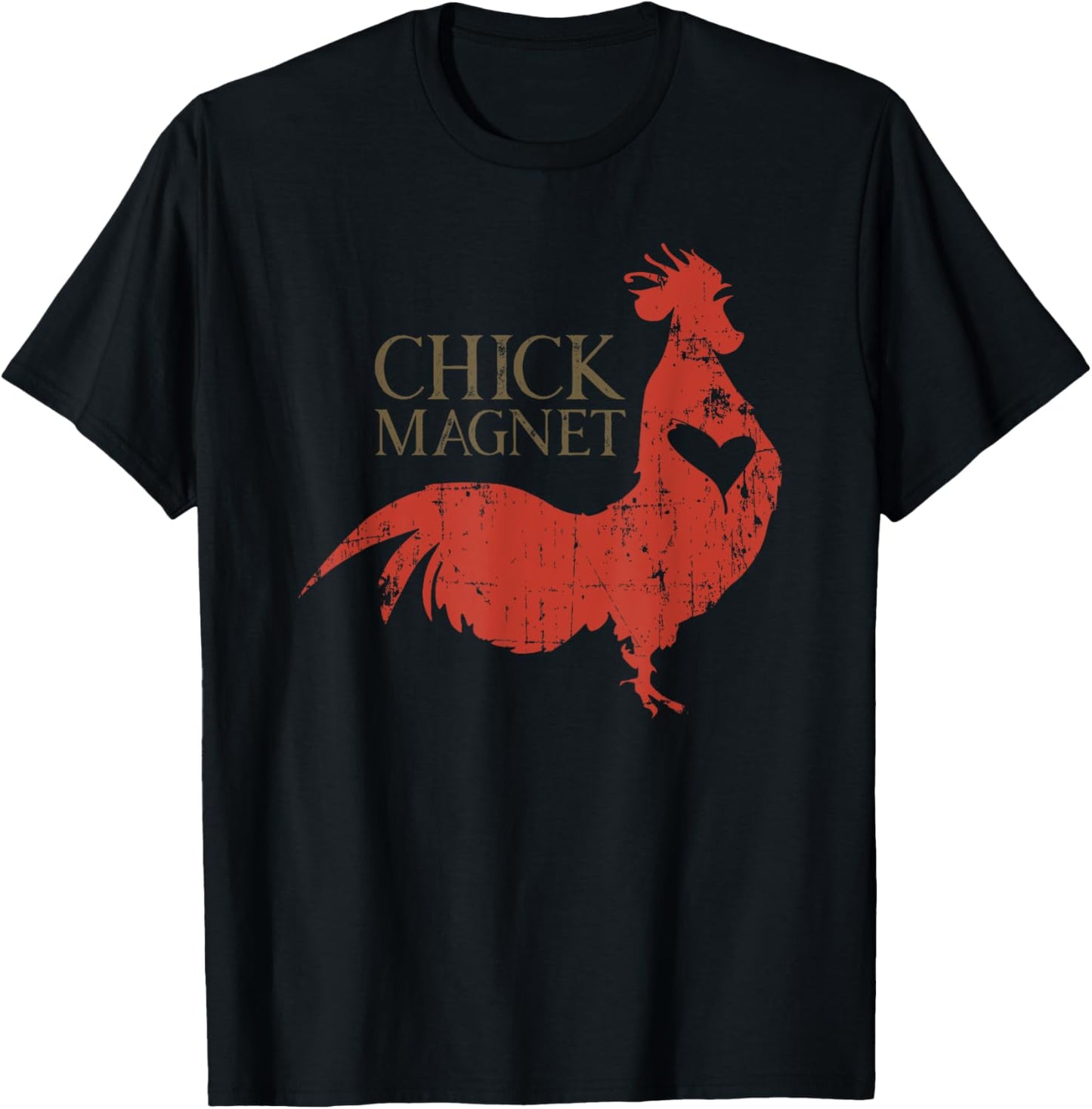 Chick Magnet Funny Rooster Adult Humor Retro Vintage T-Shirt - T-Shirt | Black