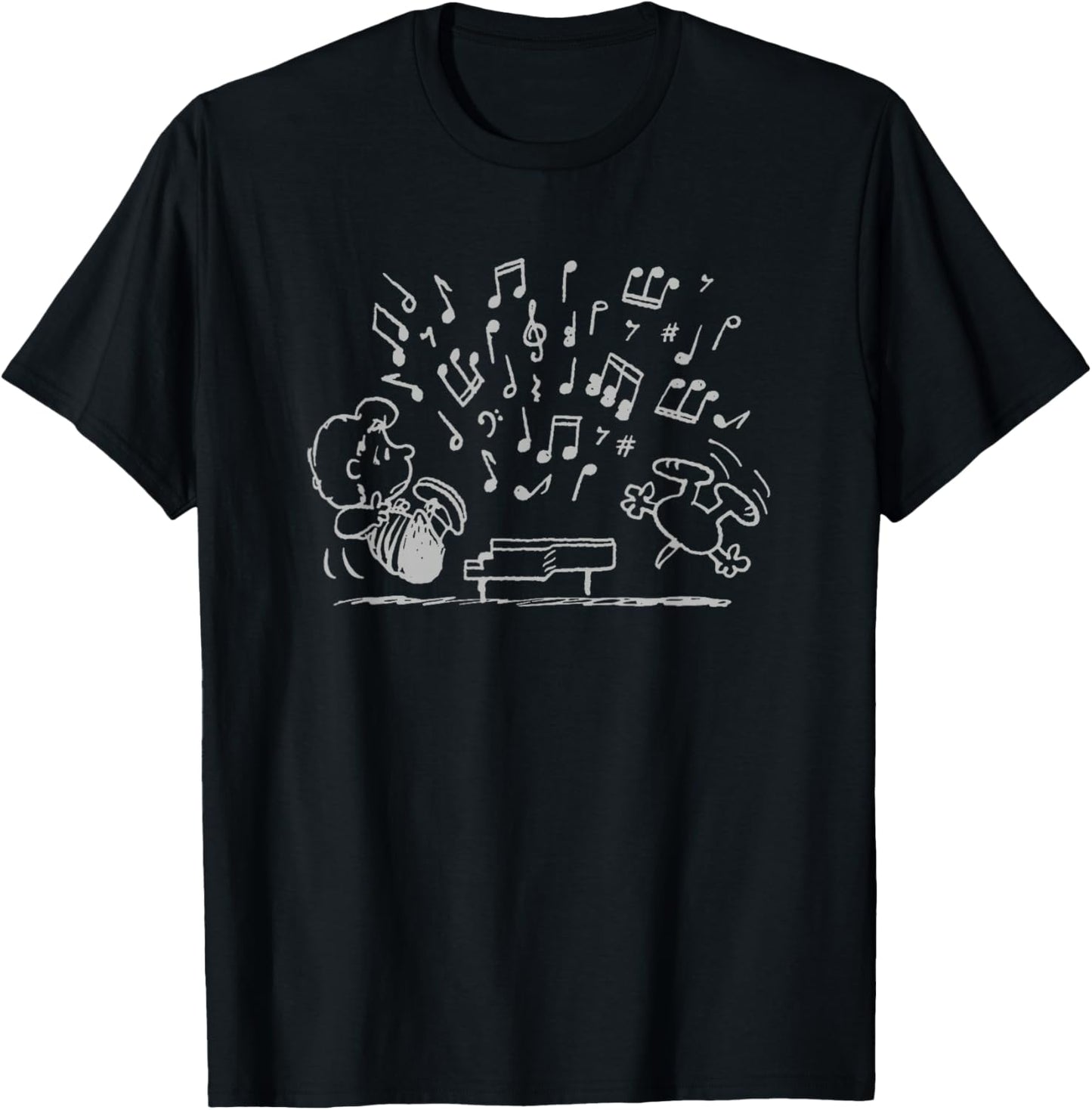 Peanuts Schroeder Playing Piano T-Shirt - T-Shirt | Black