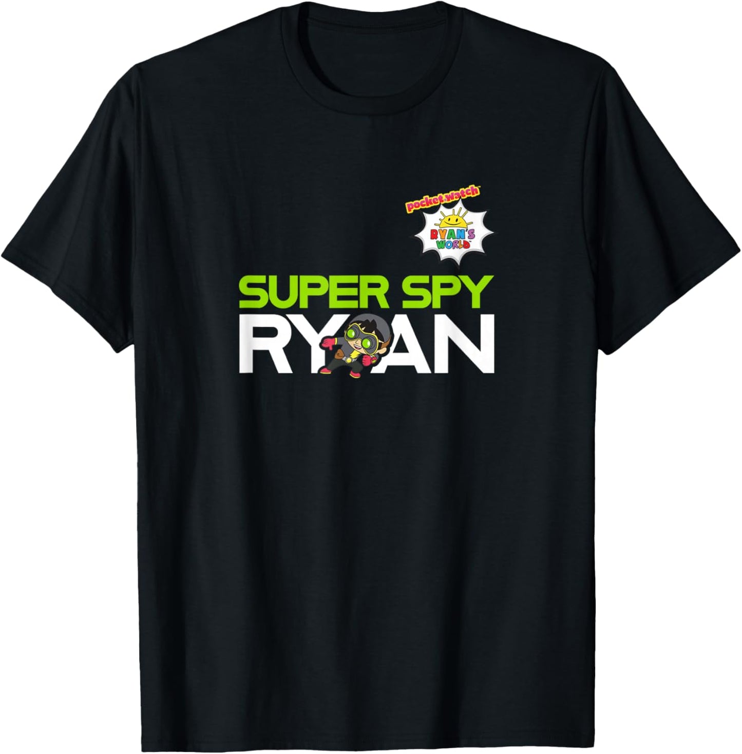 Ryan's World Super Spy Logo T-Shirt - T-Shirt | Black