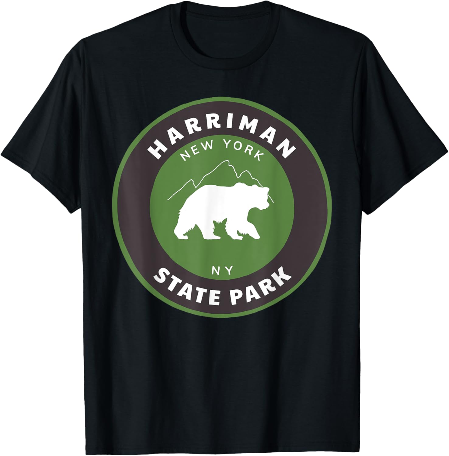 Harriman State Park New York Forest NY Hiking Bear T-Shirt - T-Shirt | Black