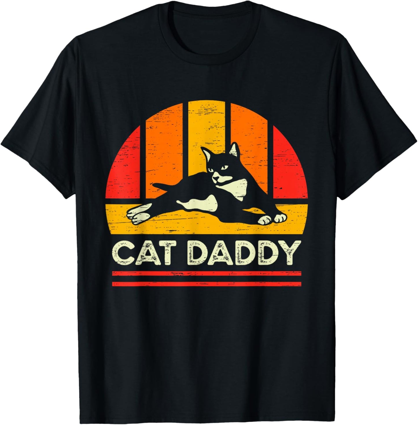 Cat Daddy Father Vintage Black Cats T-Shirt - T-Shirt | Black