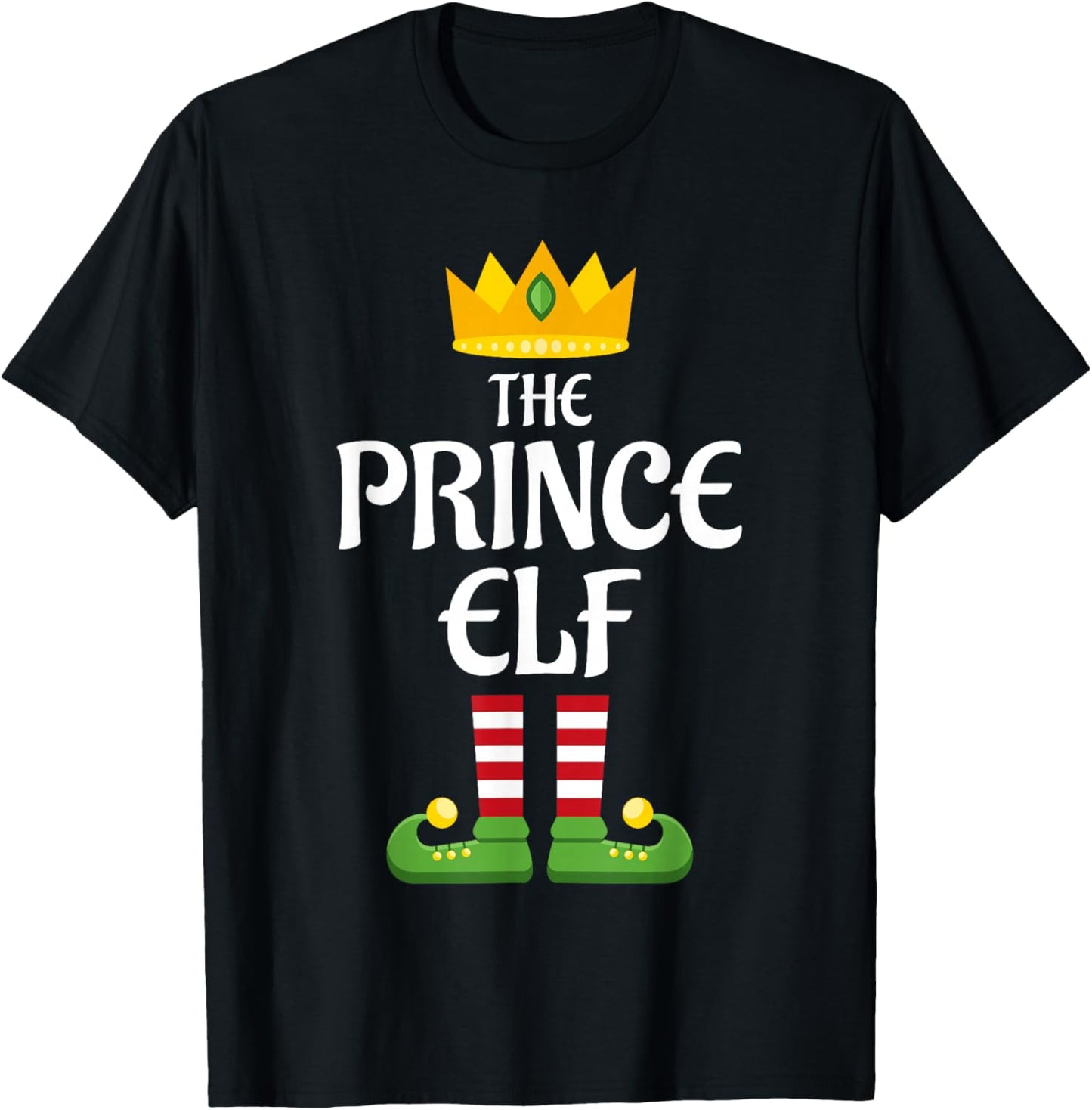 Prince Elf Family Matching Group Christmas T-Shirt - T-Shirt | Black