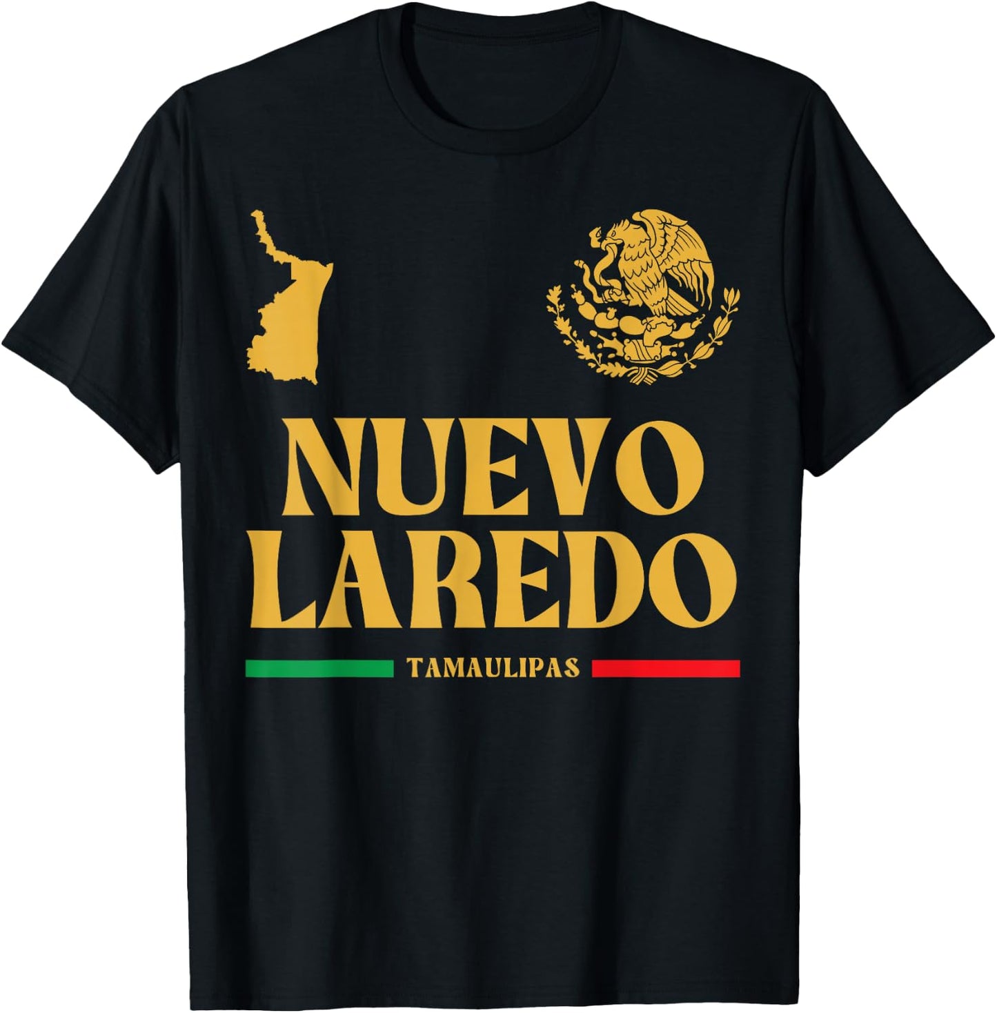Nuevo Laredo Tamaulipas with Mexican Emblem, Nuevo Laredo T-Shirt - T-Shirt | Black