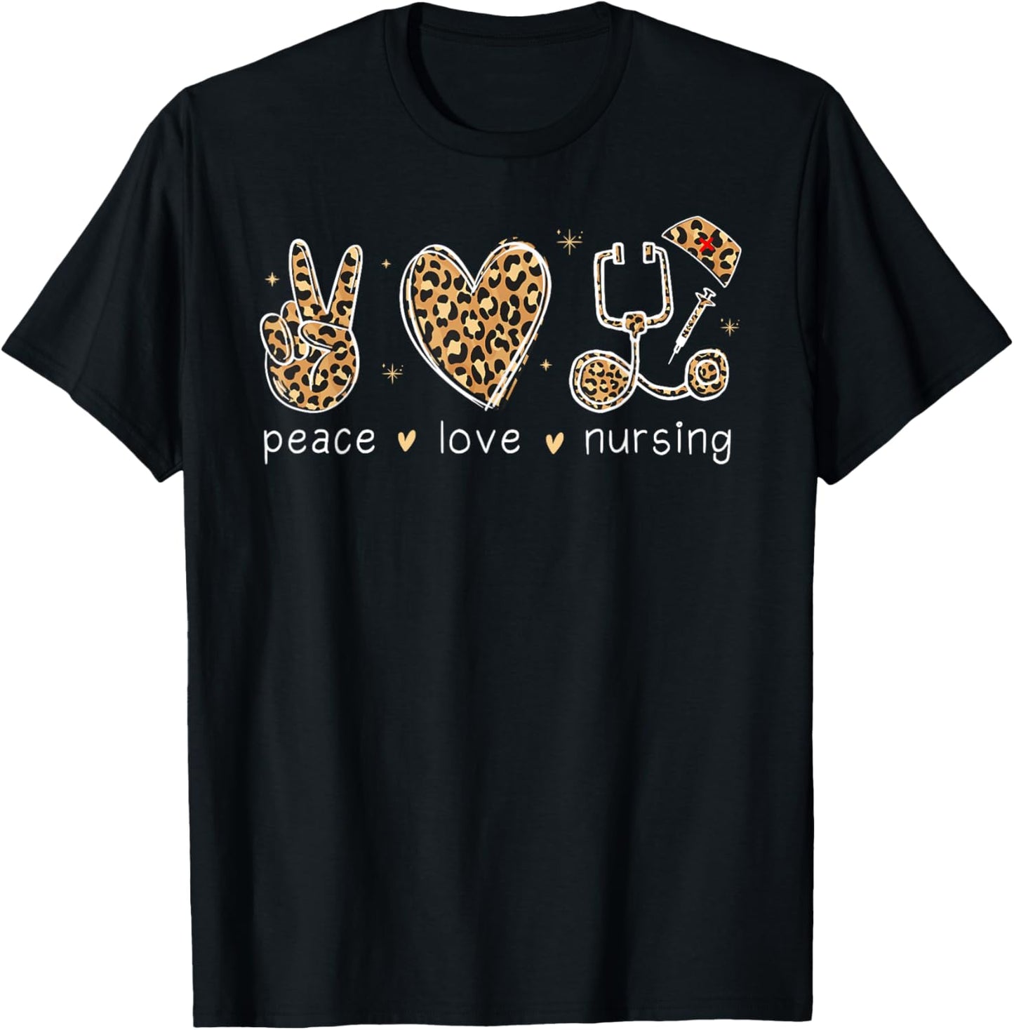 Peace love Nursing Nurse Life Nurses Day Nurse Week Mother T-Shirt - T-Shirt | Black
