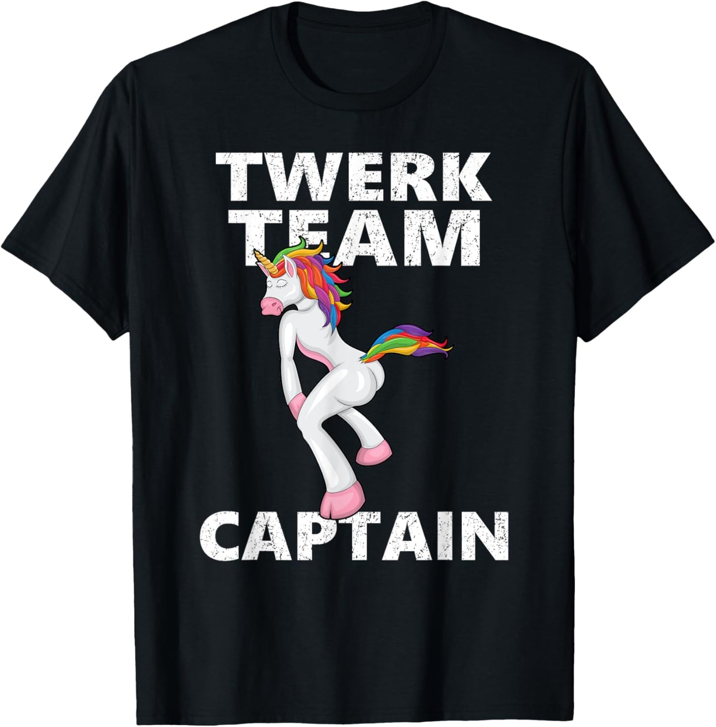Twerk Team Captain Shirt, Funny Unicorn T-Shirt - T-Shirt | Black